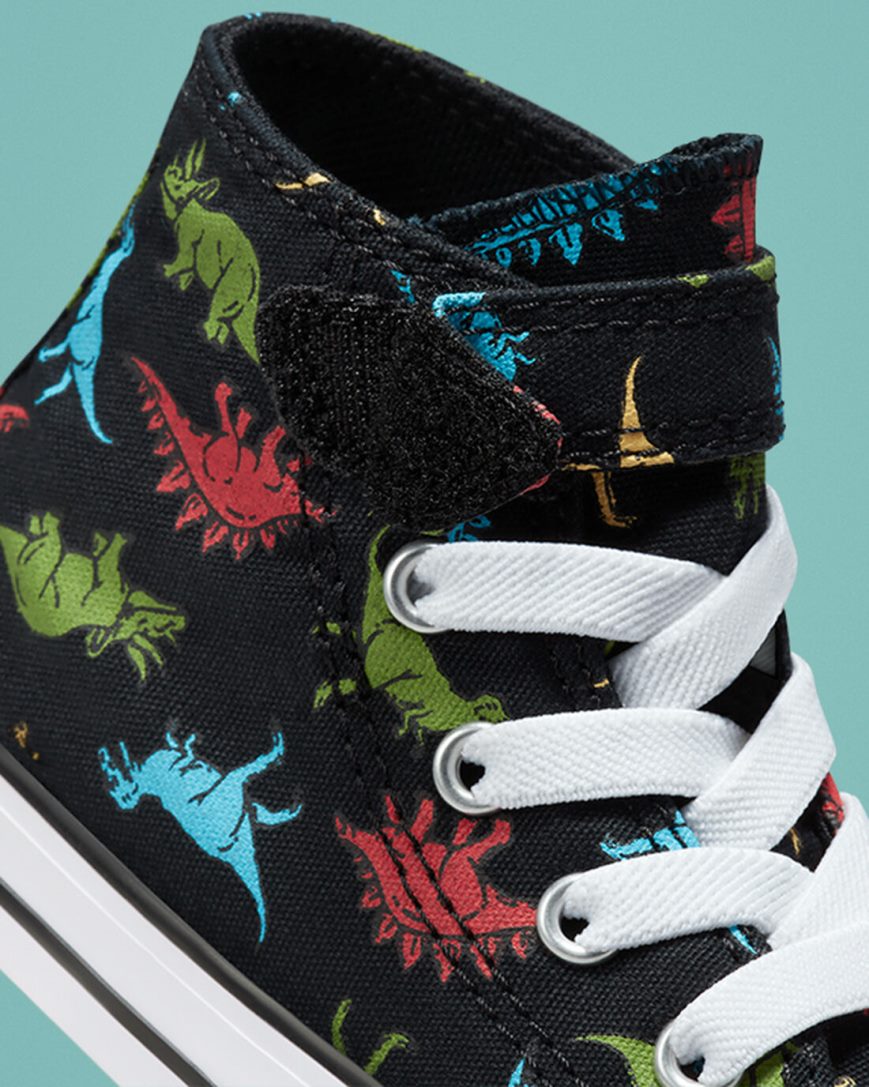 Tenisi Inalti Fete Converse Chuck Taylor All Star Easy-On Dinosaurs Negrii Rosii Albastri | RO JGUKD521